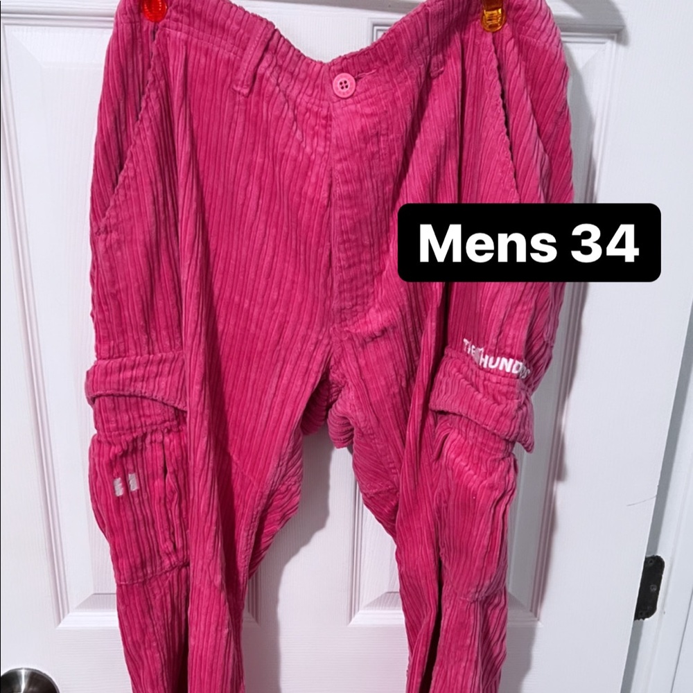 Mens 34 Pink Dolphin Cordury Cargo Pink pants